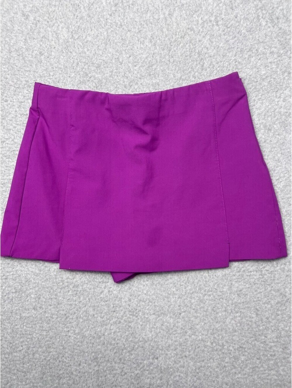 Zara Womens Purple Magenta Tailored Wrap Skort S High Waisted Asymmetrical Skirt